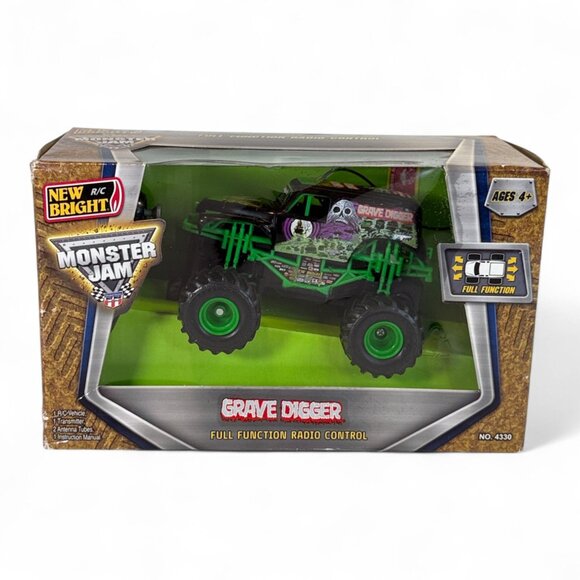 New Bright Monster Jam R/C Grave Digger 27 MHz Full Function Radio Control Truck - Picture 1 of 8